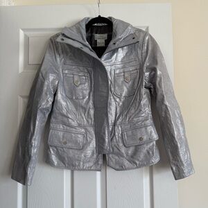 Bradley Bayou Silver Leather Jacket NWT size Medium